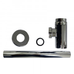 Сифон для раковины AZARIO G 1 1/4, без выпуска, цилиндр, латунь, хром (AZ-108-CHR)