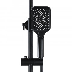 Душевая колонна Azario ARIZONA со смесителем для ванны, с поворотным изливом, прямоугольная, черный (AZ-20BS)