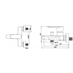Смеситель для ванны с коротким изливом AZARIO LEYA, хром (AZ-15920501)