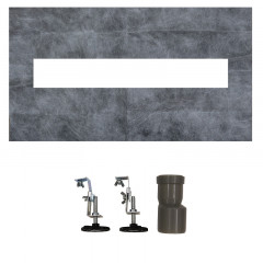 Душевой лоток AZARIO 600 мм, D40(50), 360°, металлическая перфорированная решетка, металлический желоб, комбинированный затвор, черный матовый (AZT3BLACK600)