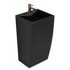 Раковина напольная Azario COMELLA 480х420х830 отдельностоящая прямоугольная, черный матовый (AZ-314MB)
