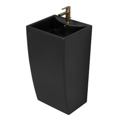 Раковина напольная Azario COMELLA 480х420х830 отдельностоящая прямоугольная, черный матовый (AZ-314MB)