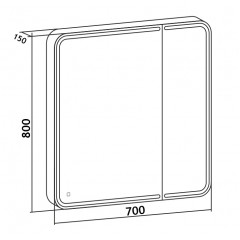 Зеркало-шкаф AZARIO Adriana 1Л 700х800 c подсветкой и диммером (CS00072835)