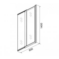 Шторка для ванны раздвижная Azario Merrit 80х140 цвет профиля черный (AZ-NF6122 800 BLACK)