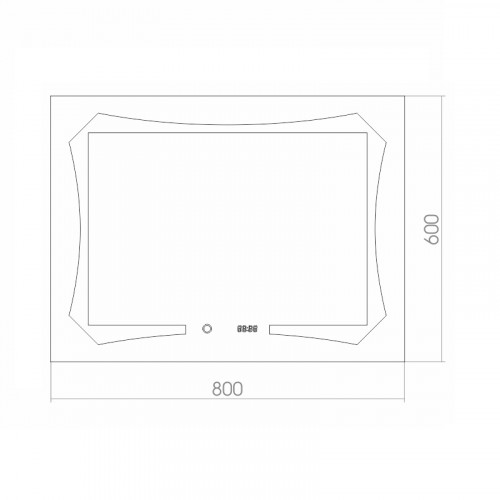 Зеркало Azario OTTO-4 800х600 c подсветкой и диммером, сенсор выкл+часы (ФР-00001398)