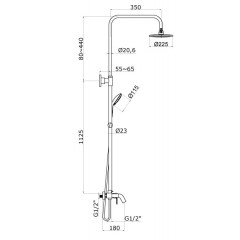 Душевая система Azario TEVIS со смесителем, хром (AZ-15490531)
