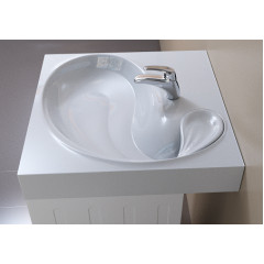 Раковина подвесная Azario SOFT 60 607х600х110 для установки над стиральной машиной, белая (CS00078299)