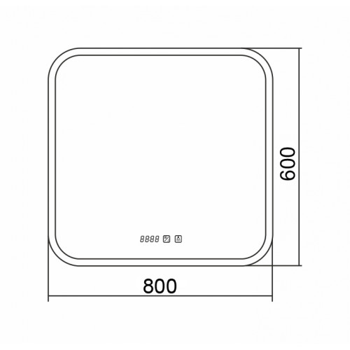 Зеркало AZARIO Стив New 800х600 bluetooth+подогрев+часы внешней настройки+сенсор выкл (LED-00002377)