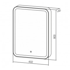 Зеркало-шкаф AZARIO Фиджи 60 602х800х140 c подсветкой и диммером, сенсорный выключатель (LED-00002364)