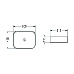 Раковина Azario накладная 600х415х135 цвет чёрный матовый (AZ-78326MB)