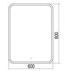 Зеркало AZARIO Стив 600х800 LED-подсветка, сенсорный выключатель, диммер (LED-00002249)