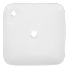 Раковина накладная Azario 460x460x100 квадратная, белый глянец (AZ-2181)