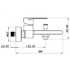 Смеситель для ванны AZARIO DELANO короткий излив, хром (AZ-15840511)
