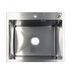Кухонная мойка AZARIO NICOLE (600*500*220) нержавеющая сталь серебро (сифон, диспенсер,коландер) (AZS6050N)