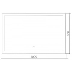 Зеркало AZARIO Сантана-4 1000х800 c подсветкой и диммером, сенсорный выключатель, часы (LED-00002295)