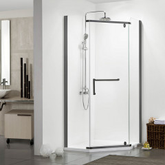 Душевое ограждение AZARIO EDMONTON 900х900х2000 стекло прозрачное 8 мм. профиль черный (AZ-NNC3231-1 900 BLACK)