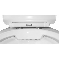 Унитаз-компакт Azario FRETTA ROUND 650х340х770 напольный, безободковый, со смывным механизмом Geberit, бачком и сиденьем микролифт (AZ-1217 + AZ-1216-G)