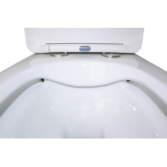 Унитаз-моноблок AZARIO GRESSA 705х370х760 напольный, безободковый, в комплекте с сиденьем дюропласт микролифт, белый (AZ-1111)