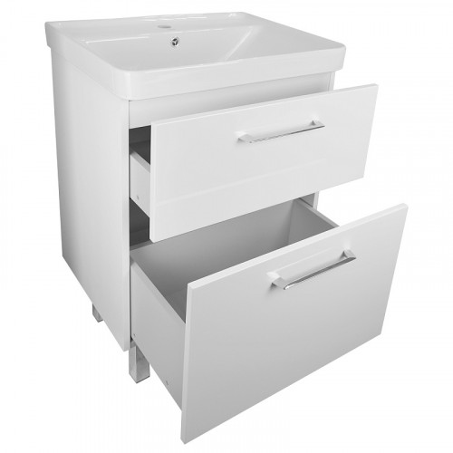 Комплект Тумба Azario Ника 60 Н 600х475х850 напольная, с раковиной Monte 60 (CS00082788)