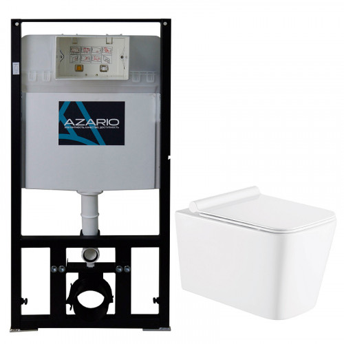 Сет AZARIO Инсталляция 3/6л + подвесной унитаз Azario Mona 530x360x365 с быстросъемным сиденьем "Микролифт" (AZ-8010-1000+AZ-0057)