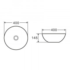Раковина-чаша Azario 400х400х210 накладная, круглая, белый матовый (AZ-3003)