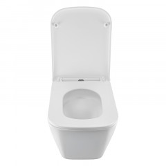 Унитаз подвесной Azario PRO (квадратный) СКРЫТОЕ ТОРНАДО безободковый унитаз в комплекте с сидением микролифт скрытая система смыва 490*345*355 мм (PRO-002 UQ3)