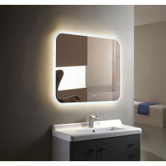 Зеркало AZARIO Стив New 800х600 bluetooth+подогрев+часы внешней настройки+сенсор выкл (LED-00002377)