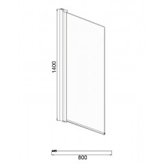 Шторка для ванны Azario Merrit 80х140 цвет профиля серебро (AZ-NF6211-1 800)