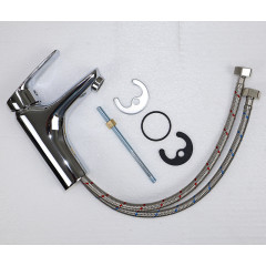 Смеситель для раковины AZARIO EVORA керамический картридж, хром (AZ-WKE168043C)