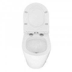 Унитаз импульсный Azario 360х570х450 напольный, полукруглый, быстросъемное сиденье микролифт (AZ-102)