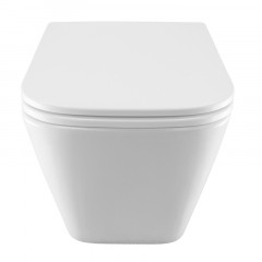 Унитаз подвесной Azario PRO (квадратный) СКРЫТОЕ ТОРНАДО безободковый унитаз в комплекте с сидением микролифт скрытая система смыва 490*345*355 мм (PRO-002 UQ3)