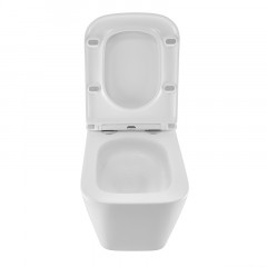 Унитаз подвесной Azario PRO (квадратный) СКРЫТОЕ ТОРНАДО безободковый унитаз в комплекте с сидением микролифт скрытая система смыва 490*345*355 мм (PRO-002 UQ3)