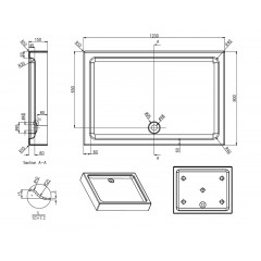 Душевой поддон Azario 800х1200х150 R/L, для VANCOUVER 1131/VICTORIA 1131