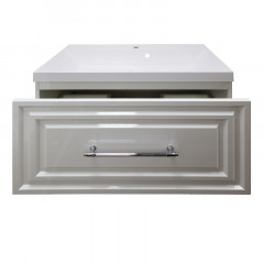 Тумба Azario LAURA 80/1 подвесная БЕЛЫЙ ГЛЯНЕЦ (БЕЗ РАКОВИНЫ CLASSIK 80) ручка СЕРЕБРО (CS00096949)