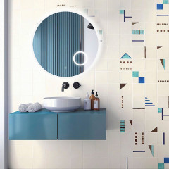 Зеркало AZARIO Talisman D800 с подсветкой, сенсорный выключатель с функцией диммера, алюминиевая рамка (AZ-Z-006ALM)