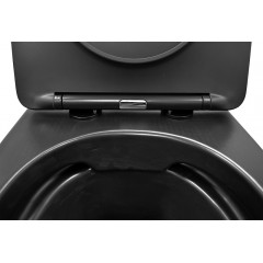 Унитаз подвесной Azario Gloria 480х370х360 безободковый, с сиденьем микролифт, чёрный матовый (AZ-2003MB)