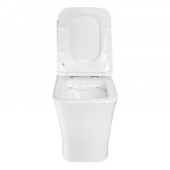 Унитаз-моноблок AZARIO STOUN 405х750х780 напольный, безободковый, в комплекте с сиденьем дюропласт микролифт, белый (AZ-1109)