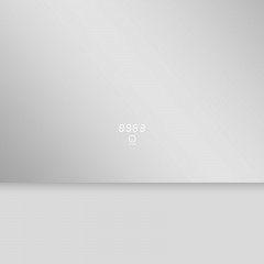 Зеркало AZARIO Lorna 800х700 с подсветкой, сенсорный выключатель с функцией диммера, часы (AZ-Z-029CS)