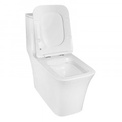 Унитаз-моноблок AZARIO STOUN 405х750х780 напольный, безободковый, в комплекте с сиденьем дюропласт микролифт, белый (AZ-1109)
