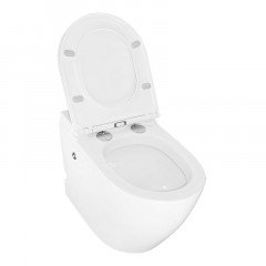 Унитаз импульсный Azario 360х570х450 напольный, полукруглый, быстросъемное сиденье микролифт (AZ-102)