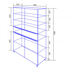 Пенал Azario LOTOS 60 600x330x1980 напольный (CS00083928)