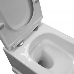 Унитаз подвесной Azario Armonia с системой смыва Tornado, безободковый с сиденьем микролифт 490*340*360 (AZ-2403)