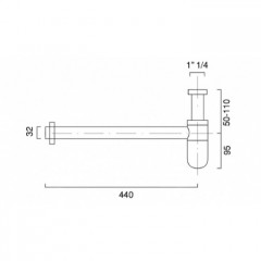 Catalano Сифон для раковины, пластик, цвет хром