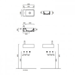 Catalano PREMIUM Раковина 40x23, без отв. под смеситель, покрытие Cataglaze+, цвет Cemento Satinato