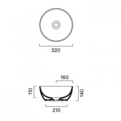 Catalano SFERA Раковина 32 h14 накладная, без отв. под смеситель, покрытие Cataglaze+, цвет белый глянцевый