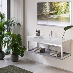 Catalano ZERO Раковина 125x50, с 1 отв. под смеситель, покрытие Cataglaze+, цвет белый глянцевый