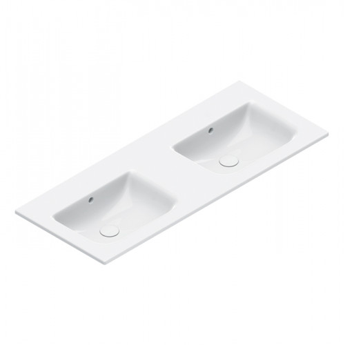 Catalano ITALY Раковина 125x50 двойная, без отв. под смеситель, покрытие Cataglaze+, цвет белый глянцевый