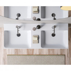 Catalano PREMIUM Раковина 120x47 двойная, с 2 отв. под смеситель, покрытие Cataglaze+, цвет белый глянцевый