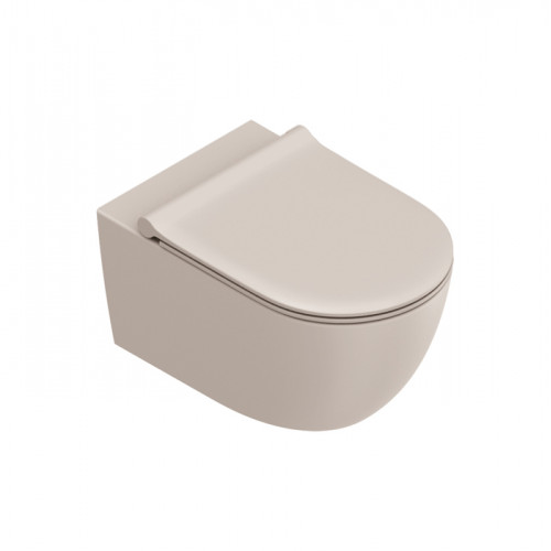 Catalano SFERA Унитаз подвесной 55x35, безободковый, смыв Tornado, покрытие Twinglaze+, без крепежа, цвет Seta Satinato