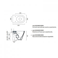 Catalano ZERO Унитаз напольный 55x35, безободковый, универс.слив, смыв Tornado, покрытие Twinglaze+, без крепежа, цвет черный матовый
